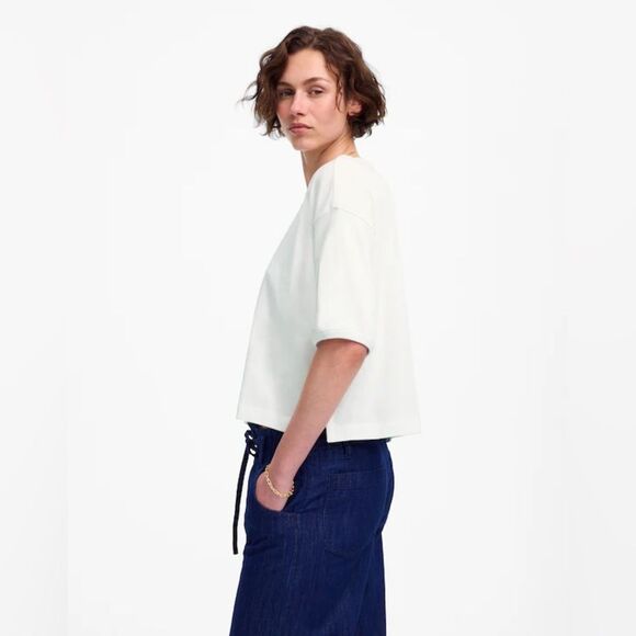 Madewell NWT Relaxed Boxy Tee in White Size XL 100% Cotton Jersey - Picture 3 of 11